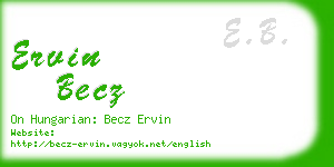 ervin becz business card